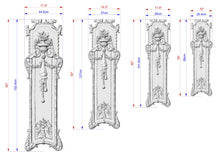 Load image into Gallery viewer, Grandiose Wooden Onlay with Urn and Garland Motifs, 1pc, Unfinished, Home Wall Embellishments, Furniture Carving, Wood Onlay
