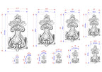 Floral Bouquet Wood Carving Onlay with Decorative Elements,  1pc, Unpainted, Home Wall Embellishments, Furniture Carving, Wood Onlay