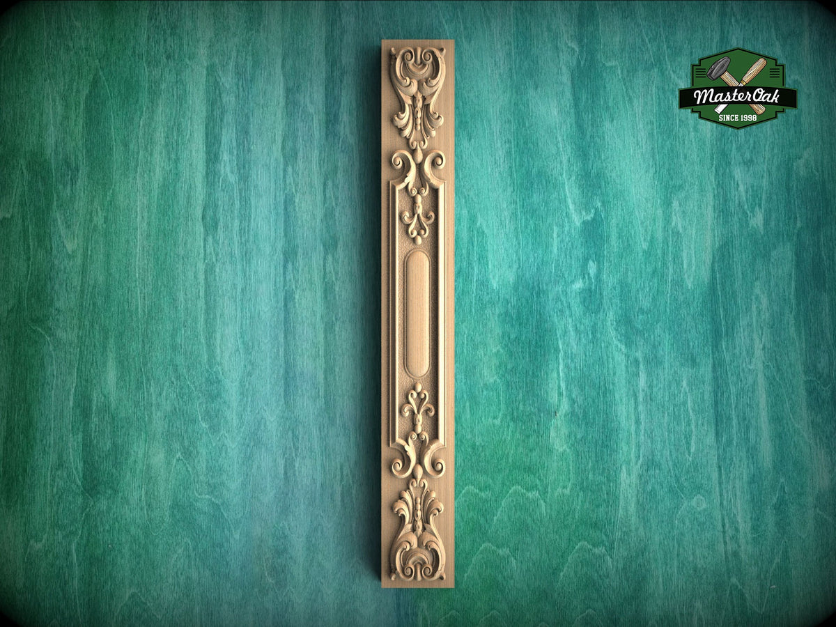 Whispers of Antiquity: A Refined Wooden Pilaster Embellishment, 1 pc, Unfinished, column classic flute ionic, Carved Wood Trim Post Pillars