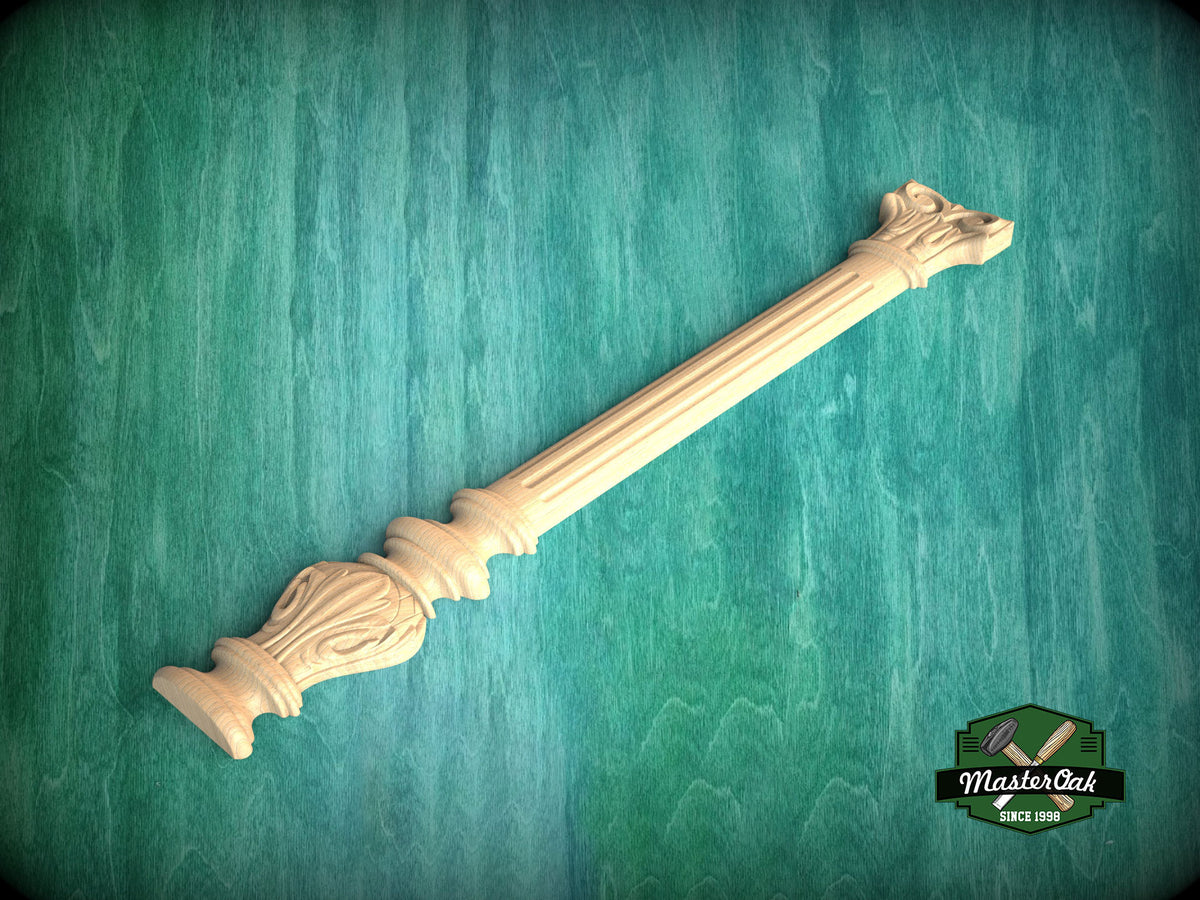 Pilaster - Elegant Corinthian Column, 1pc, Unpainted, decoration for doorways, fireplaces, cabinets
