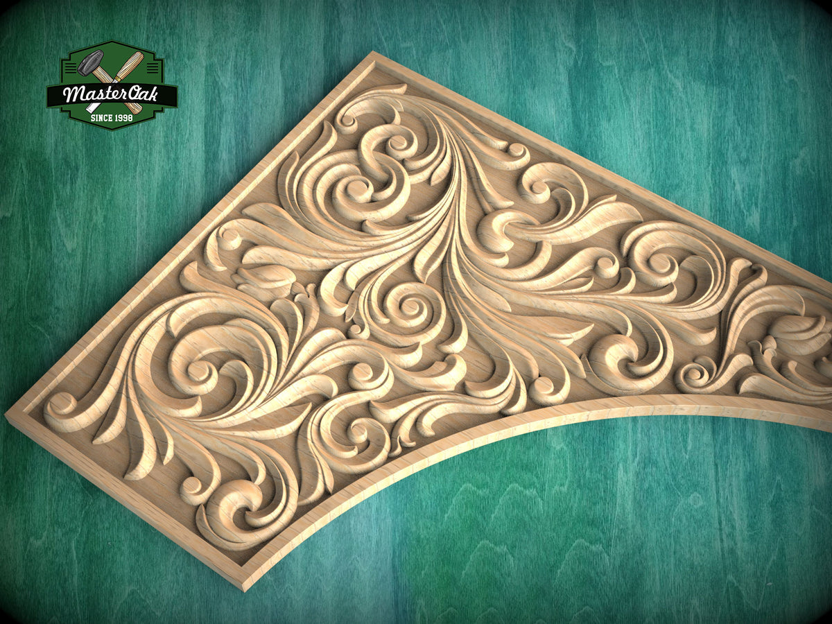 Baroque Elegance: Ornate Wooden Arch Frieze, 1pc, Home Wall Decoration, Furniture Carving, Wood Trim