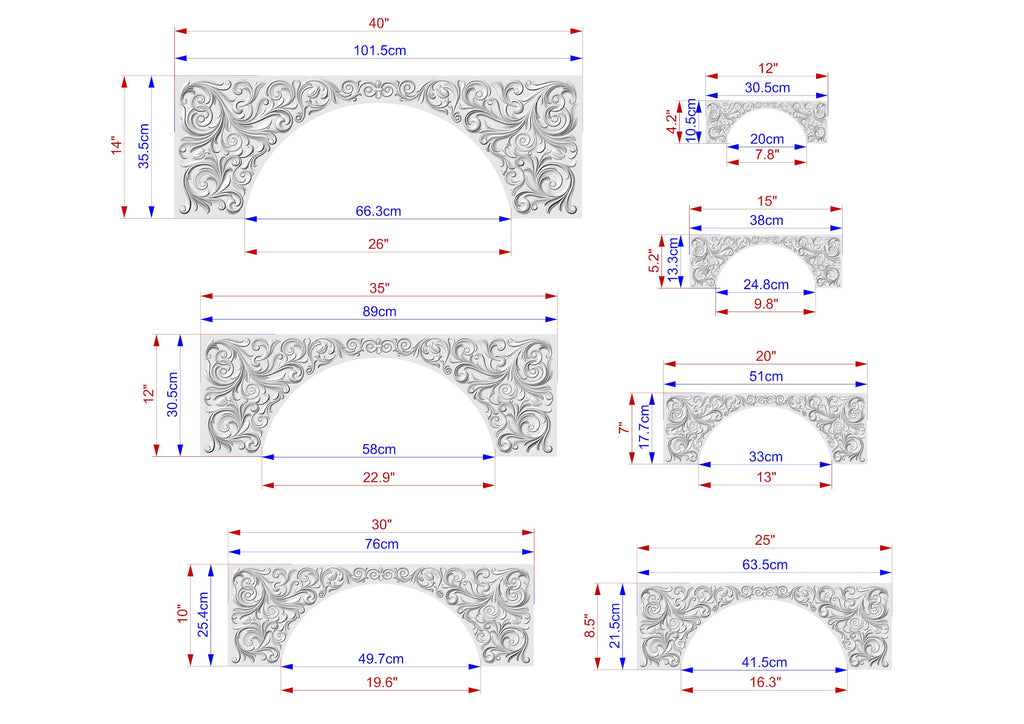 Baroque Elegance: Ornate Wooden Arch Frieze, 1pc, Home Wall Decoration, Furniture Carving, Wood Trim