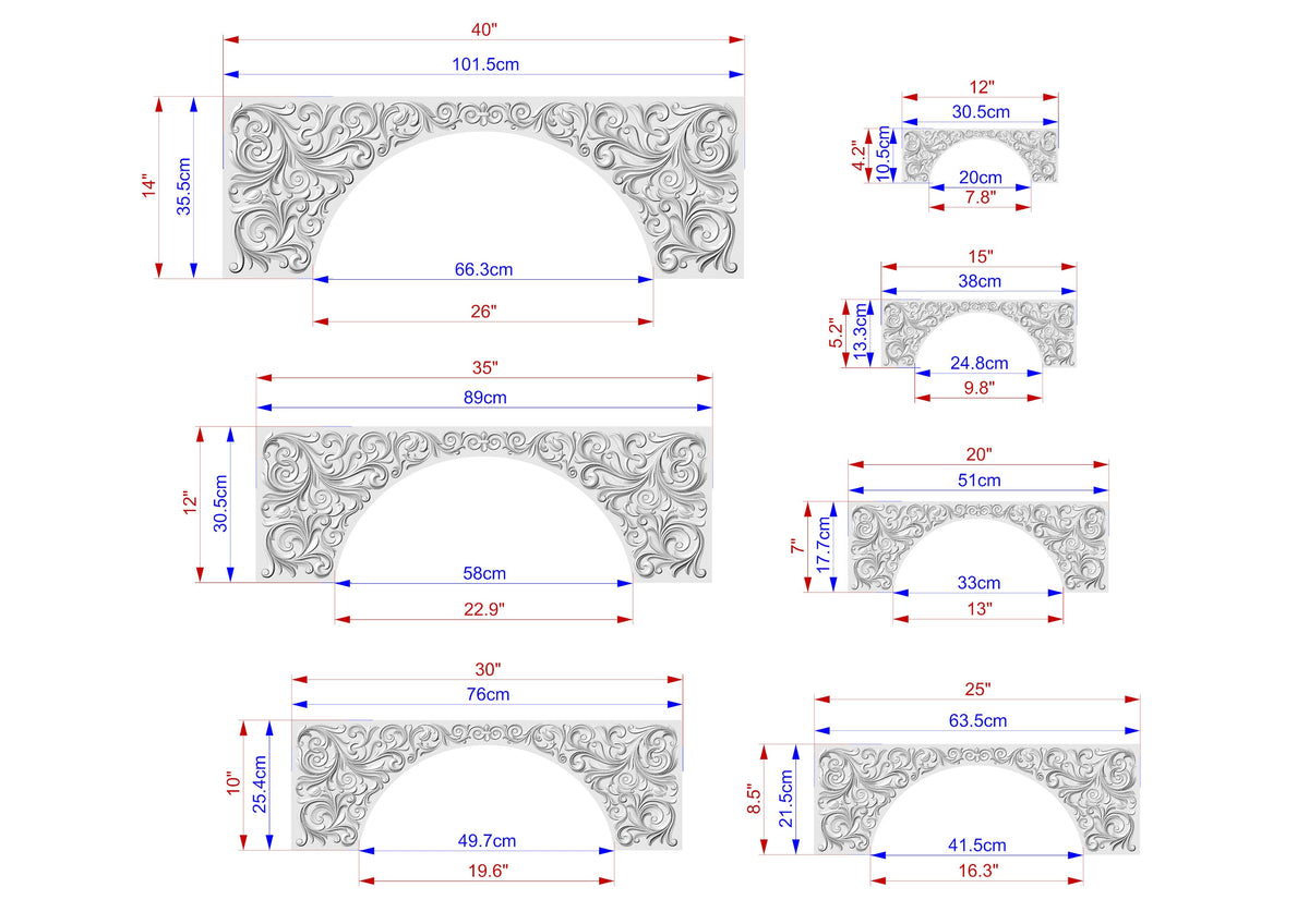 Baroque Elegance: Ornate Wooden Arch Frieze, 1pc, Home Wall Decoration, Furniture Carving, Wood Trim