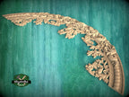 Regal Rhapsody: Carved Wooden Arch Appliqué, 1pc, Unpainted, Home Wall Embellishments, Furniture Carving, Wood Onlay