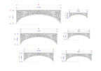 Baroque Elegance: Carved Wooden Lattice Arch, 1pc, Unpainted, Home Wall Embellishments, Furniture Carving, Wood Onlay