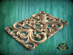 Baroque Elegance: Handcrafted Wooden Panel, Carved Wood Onlay, 1pc, Unpainted, Furniture Carving, Wood Onlay