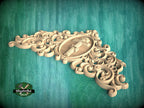 Eternal Faith Carved Onlay with Cross, Unpainted, 1pc, Home Wall Embellishments, Furniture Carving, Ornamental Woodwork