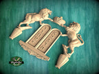 Ten Commandments & Lions Wooden Panel, Unpainted, 1pc, Home Wall Embellishments, Furniture Carving, Ornamental Woodwork