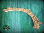 Ornate Elegance: Classical Wooden Archway, 1pc, Unpainted, Home Wall Embellishments, Furniture Carving, Wood Onlay