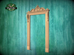 Regal Portal: Ornate Carved Wooden Door Frame, 1pc, Unpainted, Carved Door Casing Trim, Door Interior or Room Pass Through, Fireplace Mantel