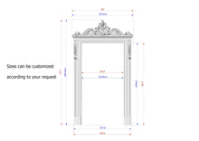 Load image into Gallery viewer, Regal Portal: Ornate Carved Wooden Door Frame, 1pc, Unpainted, Carved Door Casing Trim, Door Interior or Room Pass Through, Fireplace Mantel
