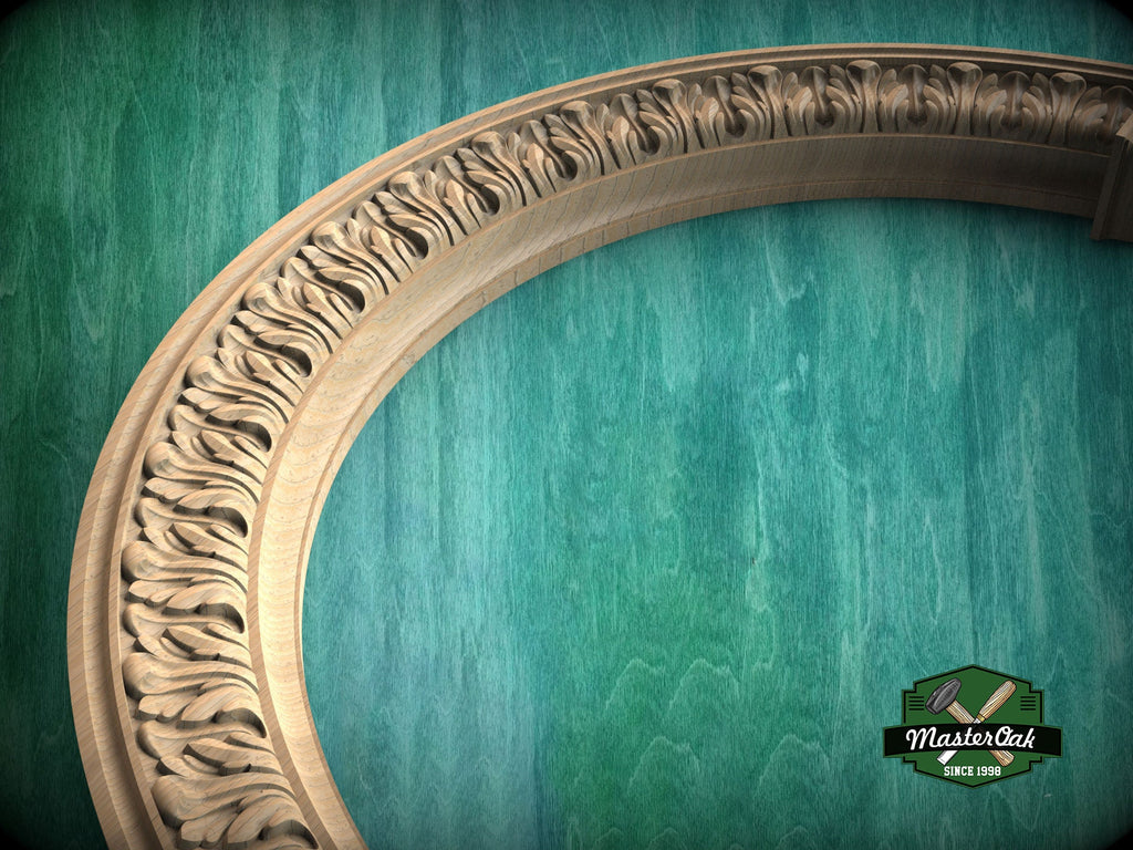Floral Elegance Carved Arch, 1pc, Unpainted, Home Wall Embellishments, Furniture Carving, Wood Onlay