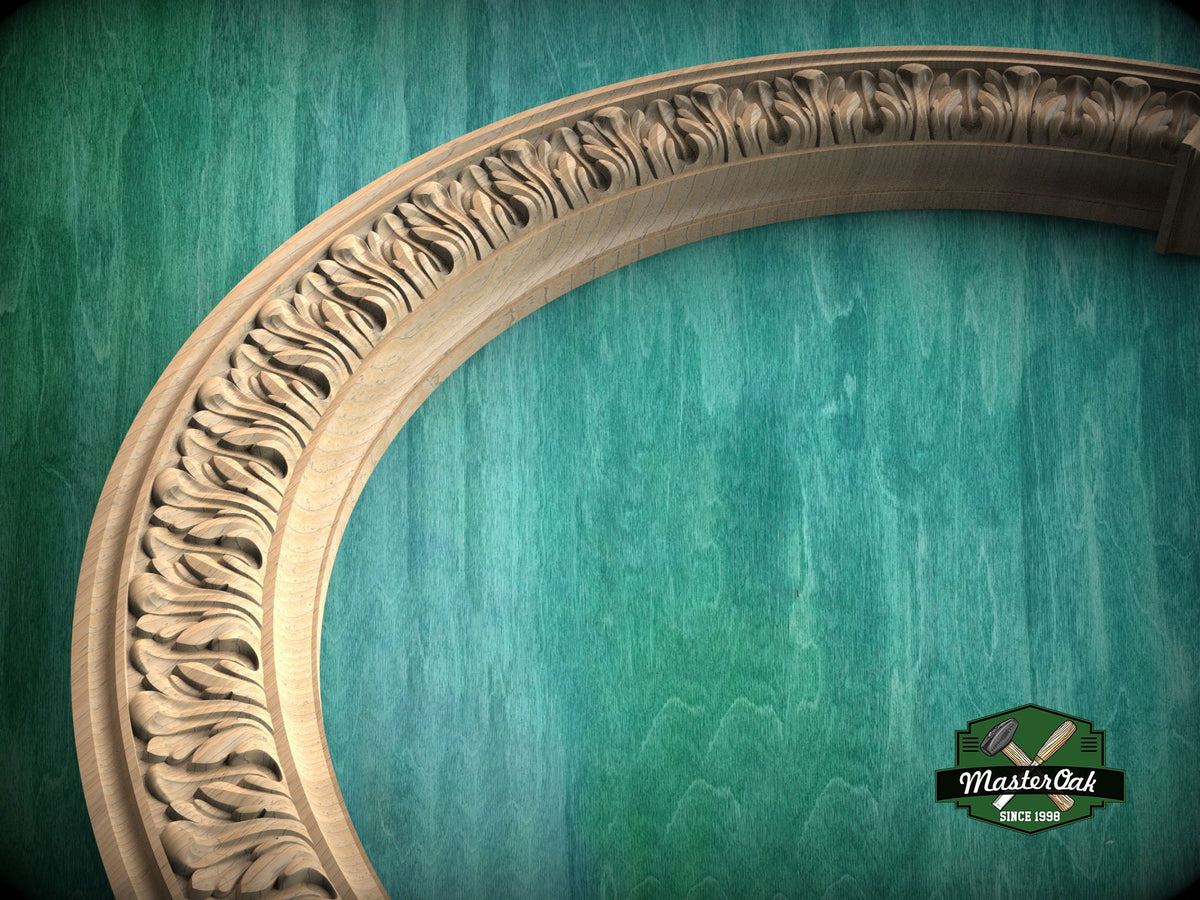 Floral Elegance Carved Arch, 1pc, Unpainted, Home Wall Embellishments, Furniture Carving, Wood Onlay