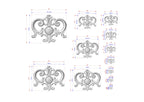 Regal Elegance: Ornamental Wooden Crest Applique, 1pc, Unpainted, Decorative Wood Trim, Wood Carved Applique Onlay, Home Wall Embellishments