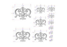 Load image into Gallery viewer, Regal Elegance: Ornamental Wooden Crest Applique, 1pc, Unpainted, Decorative Wood Trim, Wood Carved Applique Onlay, Home Wall Embellishments
