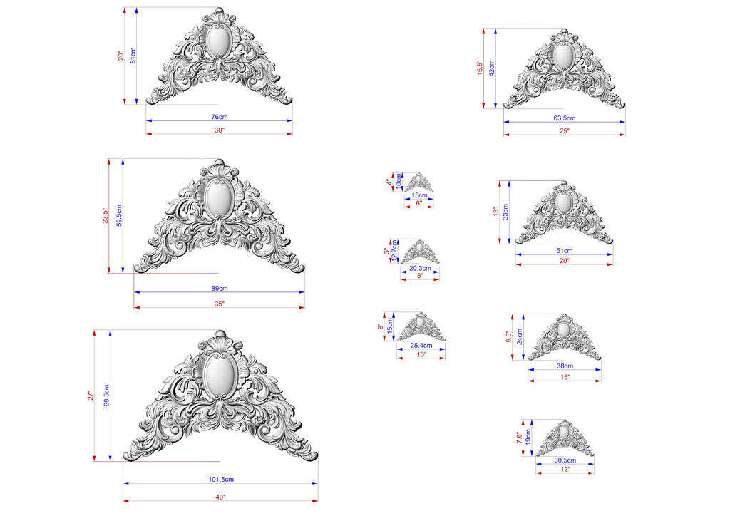 Victorian Flourish: Carved Wooden Archway Keystone, Unpainted, 1pc, Home Wall Embellishments, Furniture Carving, Ornamental Woodwork