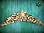 Victorian Flourish: Carved Wooden Archway Keystone, Unpainted, 1pc, Home Wall Embellishments, Furniture Carving, Ornamental Woodwork