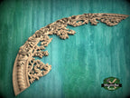 Regal Rhapsody: Carved Wooden Arch Appliqué, 1pc, Unpainted, Home Wall Embellishments, Furniture Carving, Wood Onlay