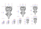 Victorian Elegance: Carved Wooden Acanthus Onlay, 1 pc, Unpainted, decorative wood trim