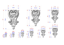 Load image into Gallery viewer, Victorian Elegance: Carved Wooden Acanthus Onlay, 1 pc, Unpainted, decorative wood trim
