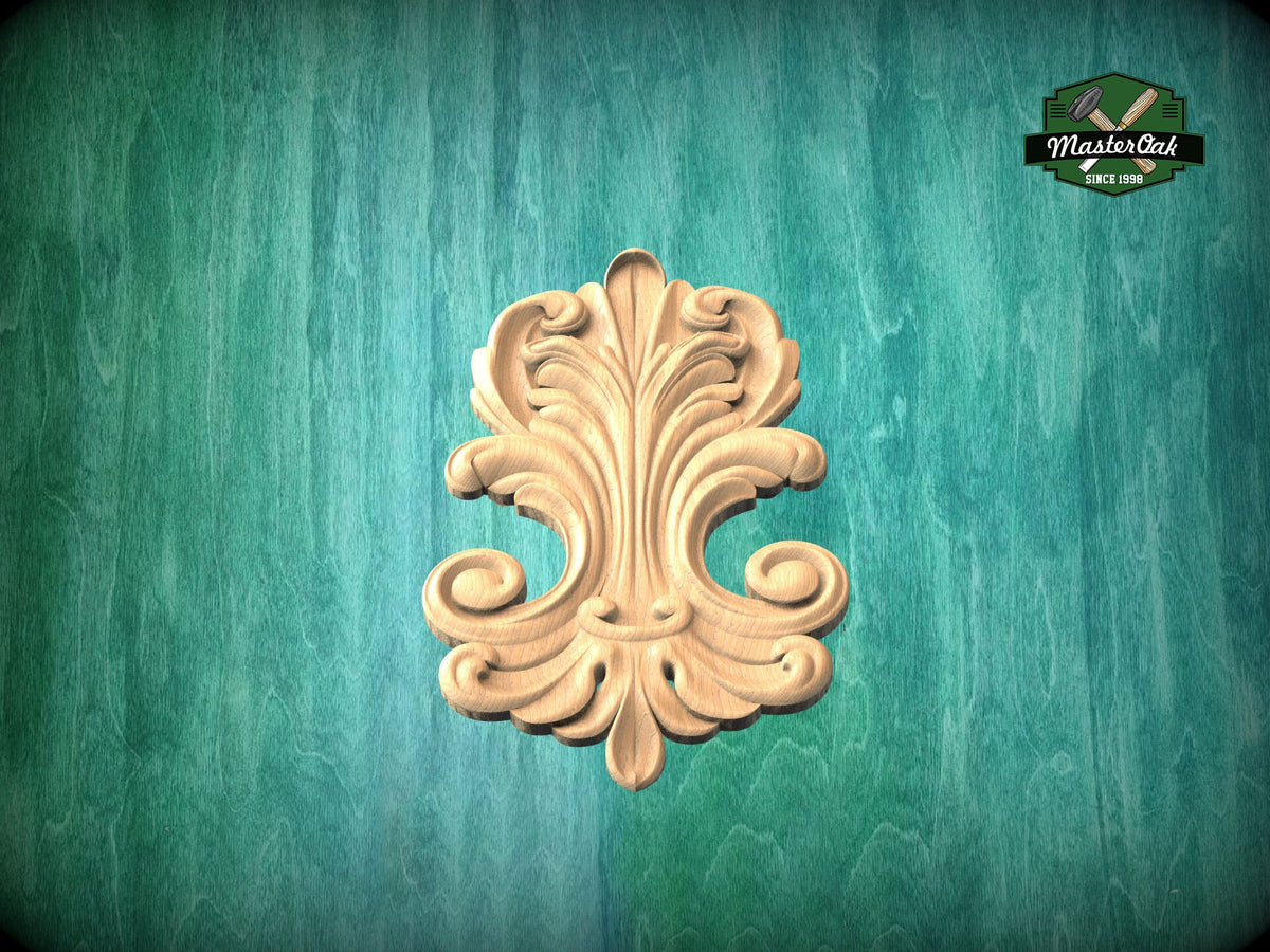 Swirling Elegance: Symphonic Wooden Onlay, 1 pc, Unpainted, Home Wall Embellishments, wooden trims, wood wall art decor