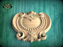 Load image into Gallery viewer, Baroque Splendor: Acanthus &amp; Beadwork Wooden Carved Onlay, Unpainted, 1pc, Home Wall Embellishments, Furniture Carving, Ornamental Woodwork
