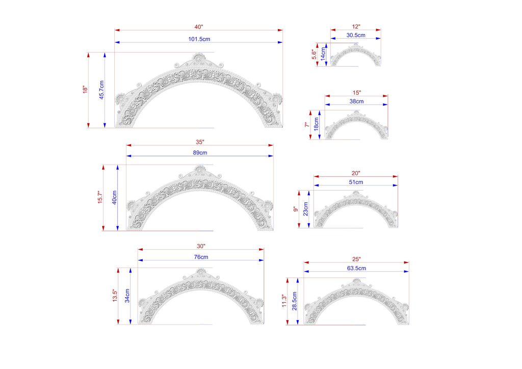 Ornate Elegance: Classical Wooden Archway, 1pc, Unpainted, Home Wall Embellishments, Furniture Carving, Wood Onlay