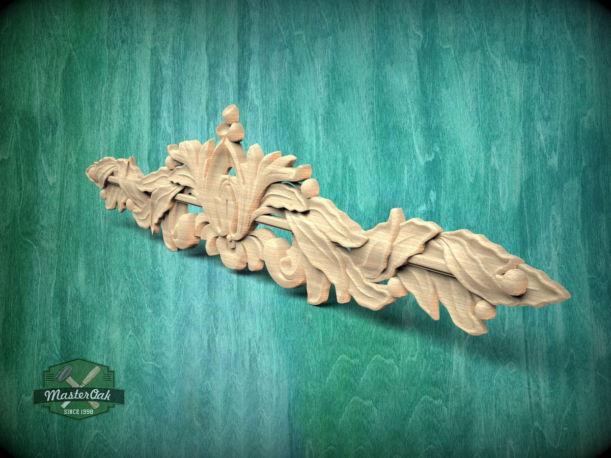 Exquisite Horizontal Carved Element, Interior Classic, 1pc, Unpainted, horizontal decor, carved decoration of wood, wooden onlay