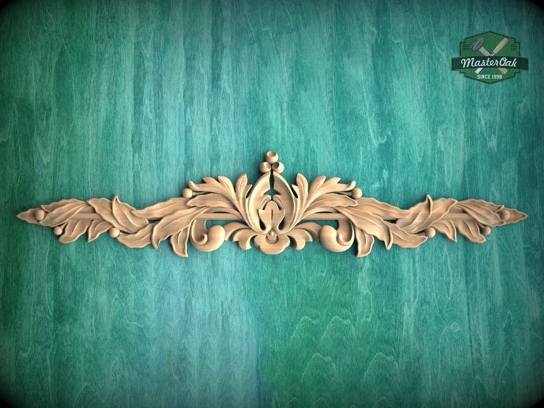 Exquisite Horizontal Carved Element, Interior Classic, 1pc, Unpainted, horizontal decor, carved decoration of wood, wooden onlay