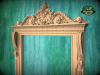 Regal Portal: Ornate Carved Wooden Door Frame, 1pc, Unpainted, Carved Door Casing Trim, Door Interior or Room Pass Through, Fireplace Mantel