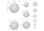 Majestic Peafowl: Regal Round Carved Wooden Rosette, 1 pc, Unpainted, Decorative Rosettes, Home Wall Embellishments, Round Wooden Onlays