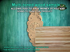 Victorian Style Wooden Onlay with Central Medallion, 1pc, Unfinished, Home Wall Embellishments, Furniture Wood Onlay