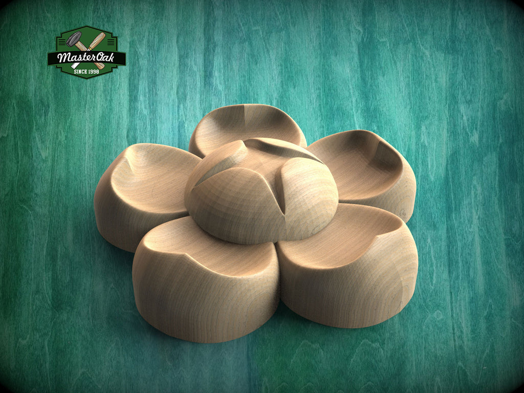 Starlight Symphony: Wooden Carved Rosette, 1 piece, Unpainted, Home Wall Embellishments, Round Wooden Trims, Wood Wall Art Decor