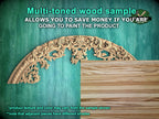 Regal Rhapsody: Carved Wooden Arch Appliqué, 1pc, Unpainted, Home Wall Embellishments, Furniture Carving, Wood Onlay