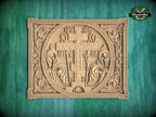 Carved Wooden Cross Panel, Religious Wall Art, Wooden Panel, 1pc, Unpainted, Furniture Carving, Architectural Woodwork