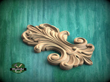 Load image into Gallery viewer, Swirling Elegance: Symphonic Wooden Onlay, 1 pc, Unpainted, Home Wall Embellishments, wooden trims, wood wall art decor
