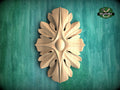 Elegant Wood Interior Rosette – Artisan Crafted, 1pc, Unpainted, Carved Onlay, Wooden Rosette, Applique furniture decor, Vertical Onlay