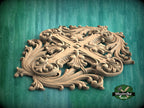 Elegant Acanthus and Cross Wood Carving, Ornamental Wood Aplique with Renaissance Inspired  Design, Unpainted, 1pc, Home Wall Embellishments