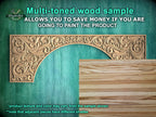 Baroque Elegance: Ornate Wooden Arch Frieze, 1pc, Home Wall Decoration, Furniture Carving, Wood Trim