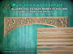 Baroque Elegance: Carved Wooden Lattice Arch, 1pc, Unpainted, Home Wall Embellishments, Furniture Carving, Wood Onlay