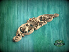Floral Wood Carving Onlay - Ornate Scrollwork Accent Piece, 1pc, Unpainted, Home Wall Embellishments, Furniture Carving