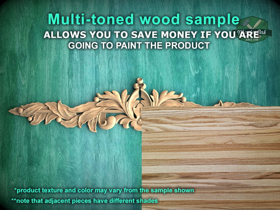 Exquisite Horizontal Carved Element, Interior Classic, 1pc, Unpainted, horizontal decor, carved decoration of wood, wooden onlay
