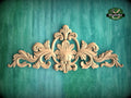 Decorative Onlay with Fleuron, Wood Carving, Unpainted, 1pc, Home Wall Embellishments, Furniture Carving, Ornamental Woodwork