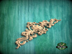 Decorative Onlay with Fleuron, Wood Carving, Unpainted, 1pc, Home Wall Embellishments, Furniture Carving, Ornamental Woodwork