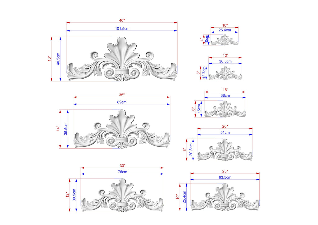 Versatile Acanthus Leaf Wood Onlay, Classic Carved Decor, Unpainted, 1pc, Home Wall Embellishments, Furniture Carving, Ornamental Woodwork