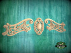 Rococo-Style Carved Wood Onlay for Elegant Furniture and Fireplace Decor, 1pc, Unpainted, Home Wall Embellishments, Furniture Carving
