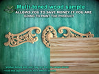 Rococo-Style Carved Wood Onlay for Elegant Furniture and Fireplace Decor, 1pc, Unpainted, Home Wall Embellishments, Furniture Carving
