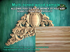 Victorian Flourish: Carved Wooden Archway Keystone, Unpainted, 1pc, Home Wall Embellishments, Furniture Carving, Ornamental Woodwork