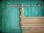 Vertical Wooden Applique with Leaf and Scroll Design, Interior decor appliques, 1pc, Unpainted, Furniture Carving, Wood Onlay