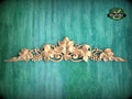 Artisanal Grapevine Carved Wood Onlay, Refined Dining Room Embellishment, 1pc, Unpainted, horizontal decor, carved decoration of wood